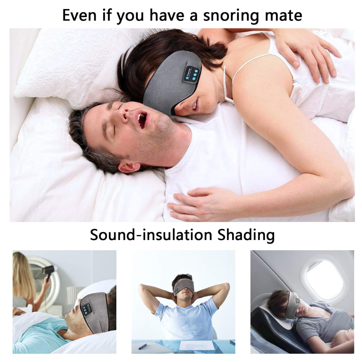 HUMAN STORE™ Antifaz para dormir con bluetooth